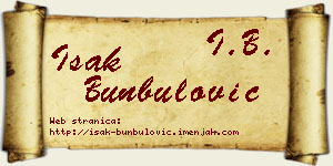 Isak Bunbulović vizit kartica